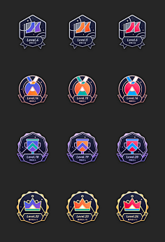 徽章设计-花瓣网|陪你做生活的设计师 | 勋章 等级体系 icon 图标