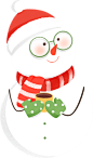 圣诞雪人抱抱贴纸-端茶雪人