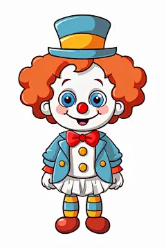 手绘水彩愚人节小丑元素插画