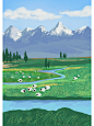 扁平风景插画