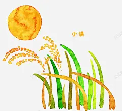 手绘水彩装饰插图小满节气插画高清素材 平面 设计图片 页面网页 平面电商 创意素材 png素材