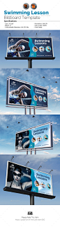 Swimming Lessons Billboard - Signage Print Templates