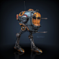 Mech concept 01 : The first mech concept I ever did. Inspired all around the place (obviously – Star Wars), although I haven’t been using direct reference other than a sketch I did before.