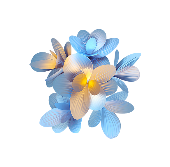 蓝色花朵png