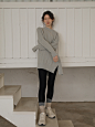[W CONCEPT] : [UIJI 유아이 제이아이] Asymmetric Wool Cashmere Knitwear_GR