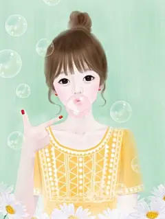 手绘各种时尚萌女纸@北坤人素材