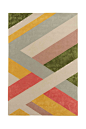 现代简约风格几何色块撞色设计软装地毯素材图