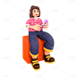 3D女生元素贴纸