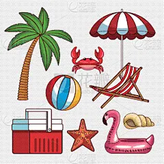 海滩,国际著名景点,季节,夏天,概念,创造力,布置,收集,旅行,旅游