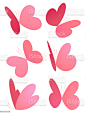 heart-shaped butterflies, vector vector illustration of butterflies shaped as hearts Butterfly - Insect stock vector