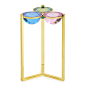 Jonathan Adler Globo Drinks Table : Futuristic Elegance.A cocktail table as chic as your cocktail jewelry. A polished brass frame cradles cabochons of candy colored Lucite for a drinks table with dimension. Each Lucite half-sphere is set into a ring of br