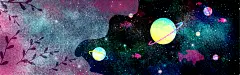 无穷宇宙行星电商banner背景设计