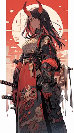 AI日系武侠人物设定素材 游戏原画角色设计 日式人物插画临摹图集-淘宝网