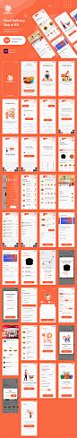 #APP模板#
美食外卖订送餐启动引导页矢量图登录等app ui源文件 xd模板
