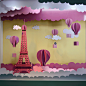 巴黎埃菲尔铁塔装饰道具服装店商业橱窗美陈布置热气球云朵吊饰品-淘宝网
