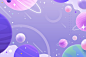 紫色浪漫梦幻宇宙星空星系行星科幻插画海报背景ai矢量设计素材-淘宝网