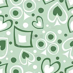 无缝矢量模式与图标的扑克牌。背景与手绘符号。装饰重复点缀。系列游戏和赌博无缝矢量模式。