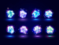 Crystal icons slot gems blue light ice ui game icon crystal