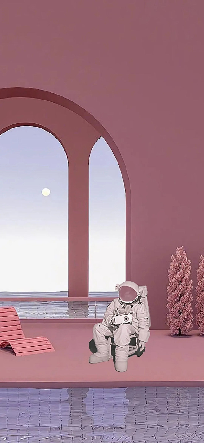 宇航员壁纸丨我的脑袋是个小小星球每天只有你开着月亮列车巡游
