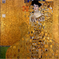 Gustav Klimt: Portrait of Adele Bloch-Bauer I, 1907.  Oil and gold on canvas.  It took three years to complete the portrait, which was destined to have a complicated history.: