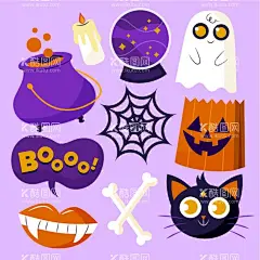 万圣节素材  - 源文件下载【酷图网】万圣节素材,牙齿,黑猫,骨头,幽灵,蜘蛛网,蜡烛,万圣节元素,万圣节物品,卡通万圣节,手绘万圣节