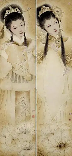 付洛红笔下最美的“国色天香”_人物画 : 付洛红的戏曲人物工笔画，以一种质朴却又诗意的艺术表现手法，删繁就简，把舞台浓缩于绢素之中。 付洛红的一组作品《十二花神》堪称工笔巨作。 在中国，百花各有其司花之神，也各拥…