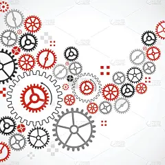 抽象的技术背景与各种齿轮