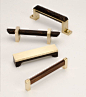 DLV Design Assorted brass and wenge hardware SPECIFICATIONS 4” standard, custom sizes available MATERIALS & FINISH Wenge/Brass, Wenge/Nickel: 