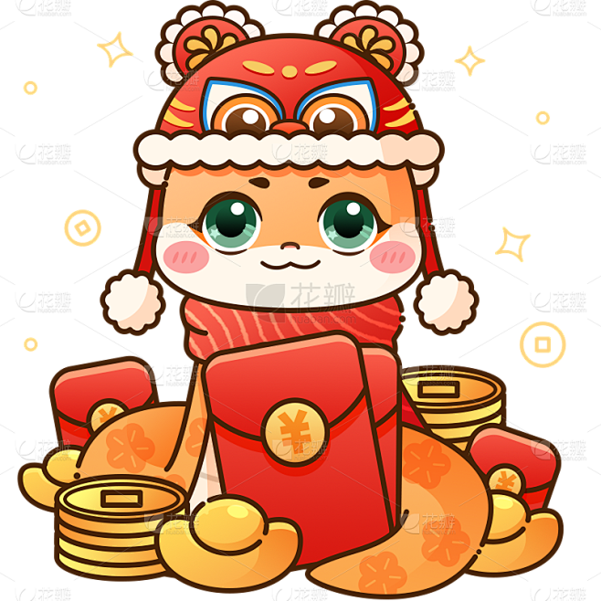 蛇年春节可爱感Q版蛇元素