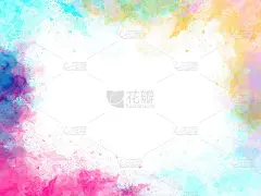 抽象美丽的彩色水彩画背景，彩色笔刷背景。