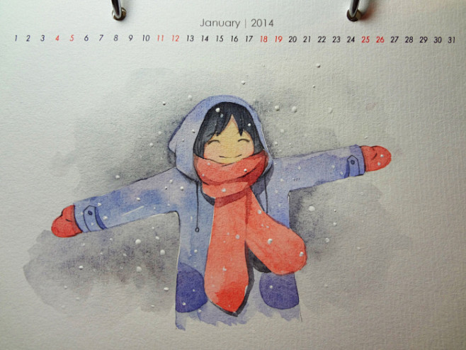 手绘日历-哎呀jimmy__涂鸦王国插画
