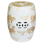 White Garden Stool Gold Kylin