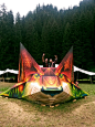 PSY-FOX / Sculpture installation : For Summer Never Ends Festival, Mauro149 painted this psychedelic fox consolle.This crazy critter can be broken down in three easily transportable pieces, and placed at the center of huge soundsystems. Of course, all the