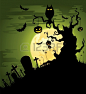 艺术秋背景蝙蝠鸟图片#万圣节# #Halloween# #节日# #西方# #蜡烛# #南瓜#