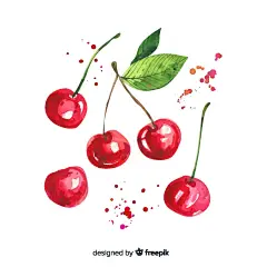 CHEERY手绘卡通樱桃车厘子水果插画元素 壁纸AI矢量LOGO图案素材 (81)
