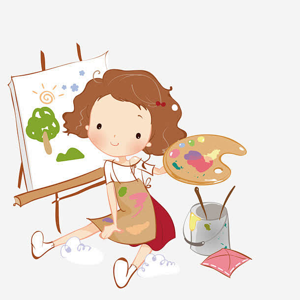 卡通绘画学习的儿童人物