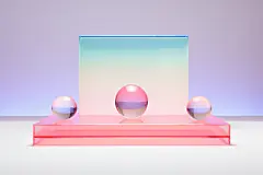 荧光玻璃几何模型背景图