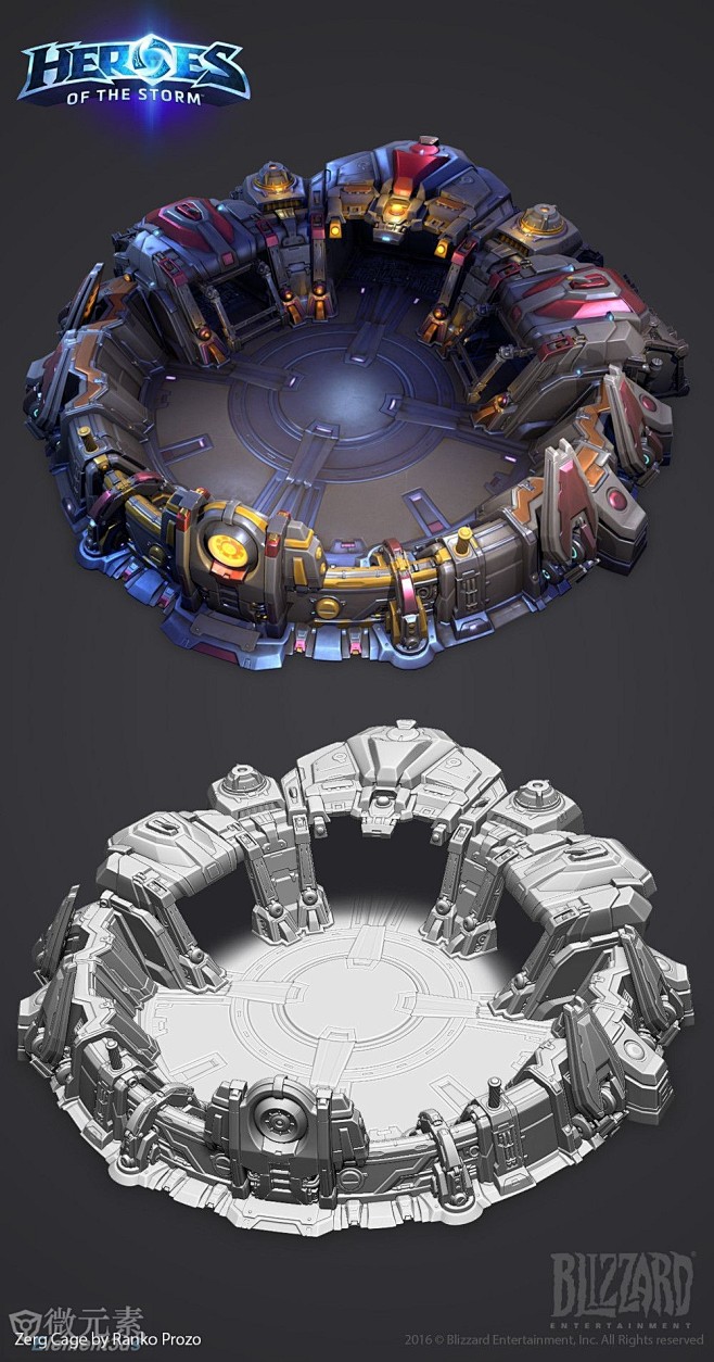 风暴英雄的3D模型制作图-CG场景-微元...