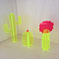 Small Fluorescent  Cactus Sculpture