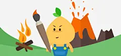 卡通小人免抠素材_新图网 https://ixintu.com 手绘素材 毛笔 火山 画面