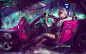 General 2560x1600 Ciri The Witcher women artwork futuristic digital art crossover car mazdaspeed Mazda MX-5  Cyberpunk 2077 cyberpunk