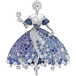 梵克雅宝VCA (Van Cleef & Arpels) 2014年Peau d'Âne raconté par Van Cleef & Arpels高级珠宝系列珠宝<br/>Robe Couleur de la Lune胸针