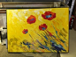 特价手绘包邮现货出售向阳花抽象刀画 酒店客厅玄关120X90厘米