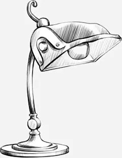 手绘素描合成台灯免抠素材 创意素材 png素材