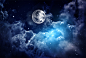 夜晚星空宇宙极光星系高清背景JPG图片影楼后期照片合成PS素材 (87)