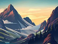 每日插画推荐超话来自科罗拉多州的插图画家Brian Edward Miller，将一些幻想通过插画形式表达出来～画面里的内容和色彩仿佛感受到了绘画有趣和梦想的伟大。作者主页—dribbble#风景插画# ​​​​