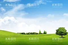 蓝天白云草地  - 源文件下载【酷图网】蓝天白云草地,蓝天白云,草地,蓝天草地,蓝天,白云,展板背景,清爽背景,清新背景
