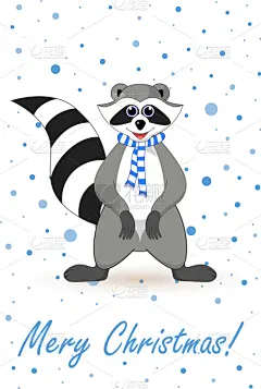 浣熊,新年前夕,贺卡,可爱的,性格,自然美,自然,野生动物,图像,庆祝