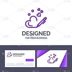 水笔,创造力,名片,品牌名称,模板,华丽的,浪漫,铅笔,爱,问候