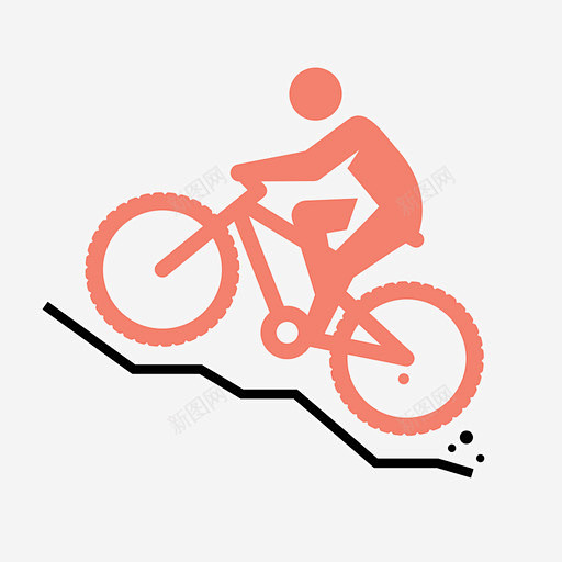 山地自行车运动骑行骑行地形图标 icon...